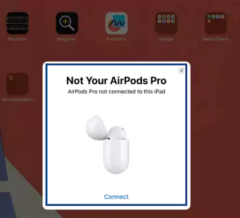 Connection setup on your iPhone or iPad screen