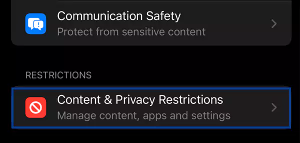 Head over to Content and Privacy Restrictions