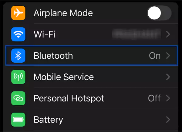 Head over to the Bluetooth option