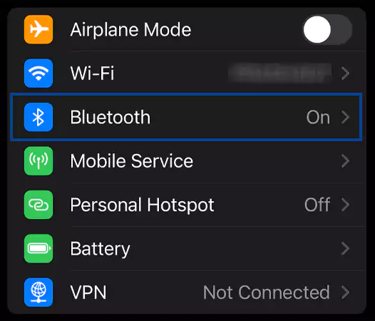 Navigate to the Bluetooth option