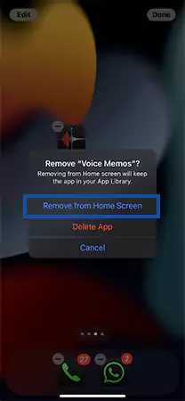 Remove from home screen