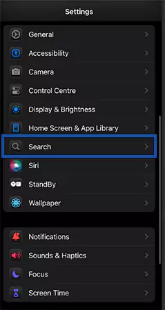 Tap on Search