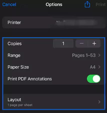 Adjust the printing settings according to your preference