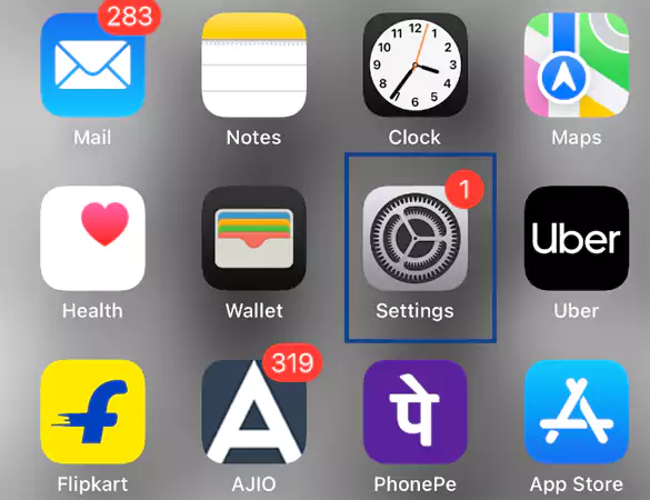 Navigate to the Settings app on your iPhone