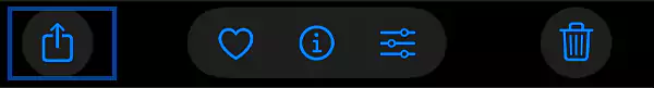 Navigate to the share button