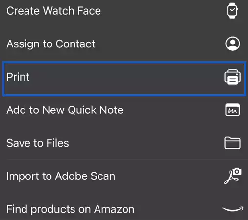 Scroll down to the Print option