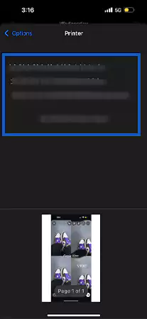 Select your Printer name from the list