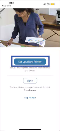 Tap on the Set up or add printer option