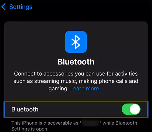 Turn on the toggle by tapping onit