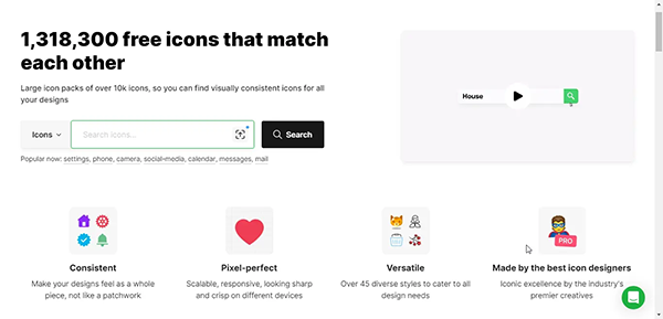 the icons8 overview.