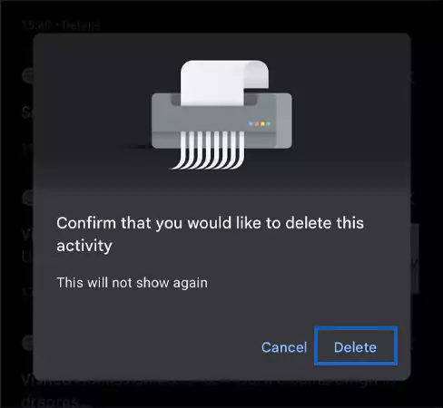 Choose the Delete option