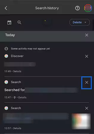 Simply tap on the Cross Sign against the tab you want to delete