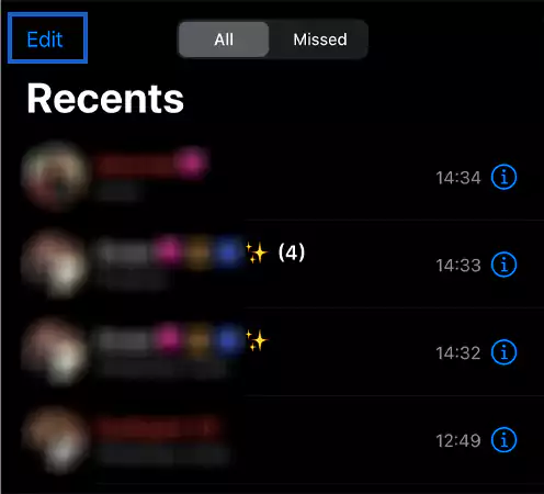 Tap on the Edit menu