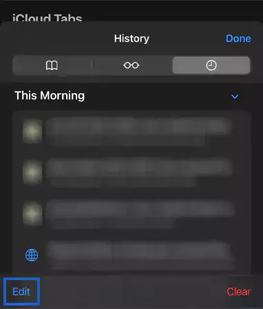 Tap on the Edit options