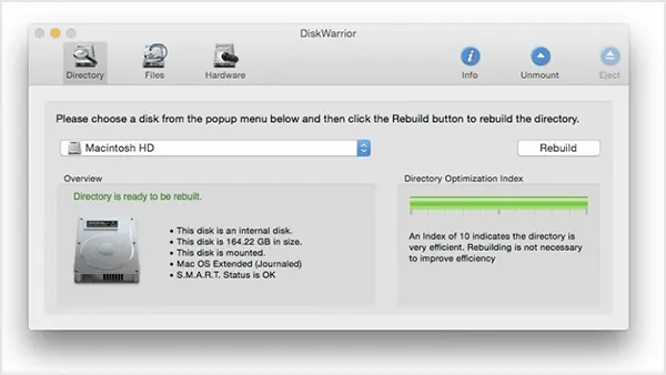 DiskWarrior Software Interface on Mac