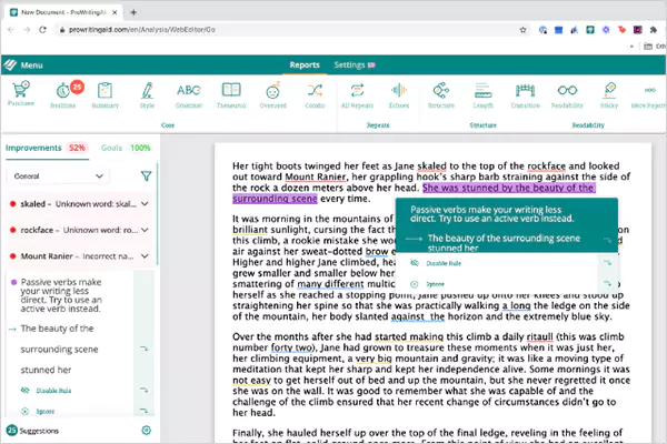 ProWritingAid interface