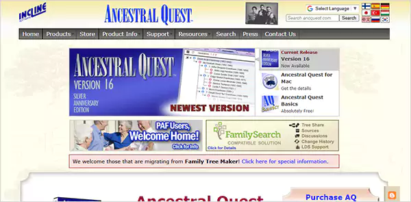 Ancestral Quest Genealogy Software