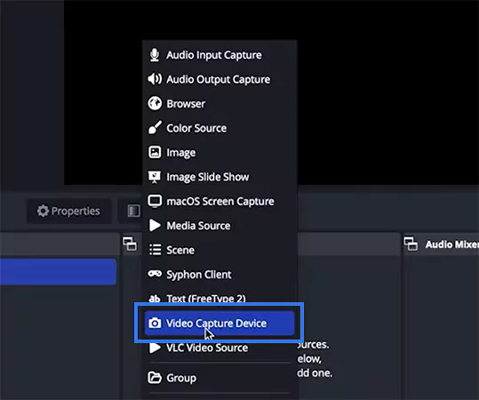 Click on Video Capture Device