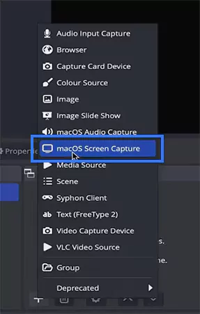 Click on macOS Screen Capture