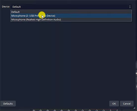 Select your preferred microphone
