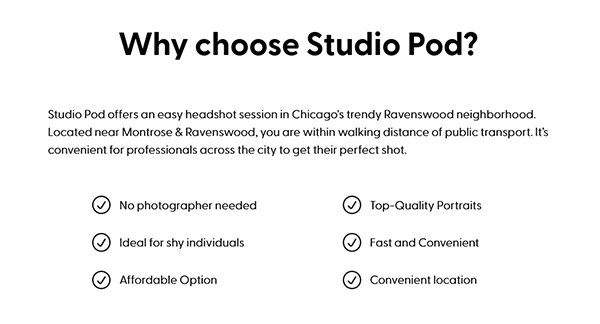 Studio Pod Benefits