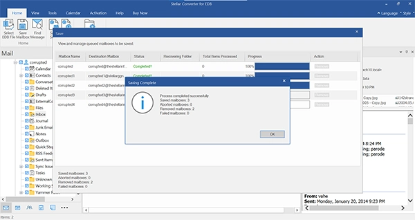 Complete dialog box