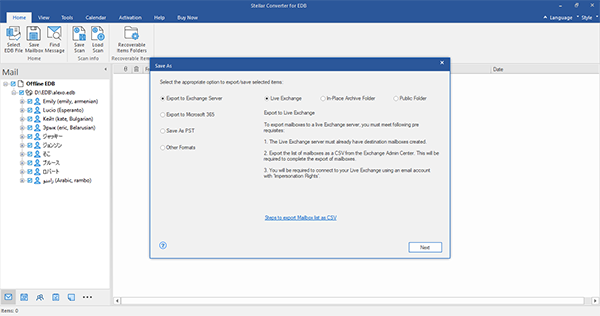 Export Mailbox