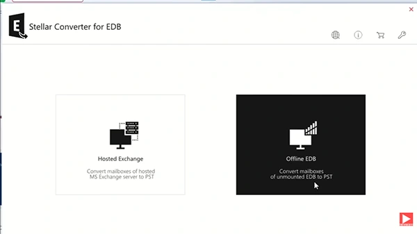 Open the Stellar Converter for EDB and select Offline EDB.