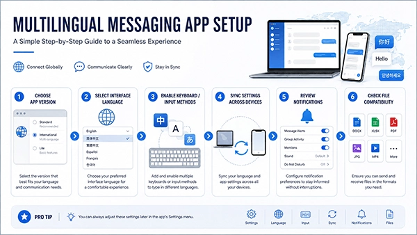 A practical multilingual setup flow