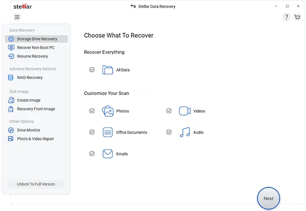 Steps to recover files using data recovery software